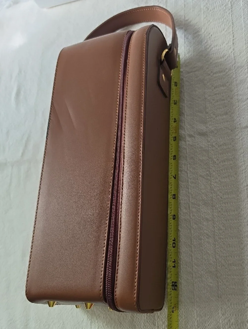 Men's Brown Faux Leather Travel Bag